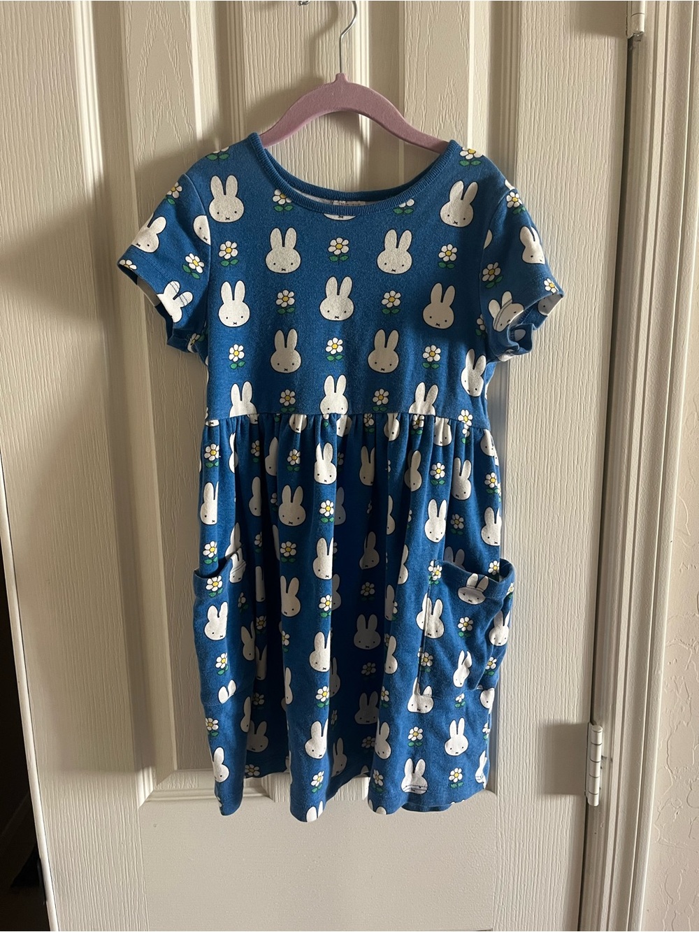 Miffy Print Short-Sleeve Dress with pockets